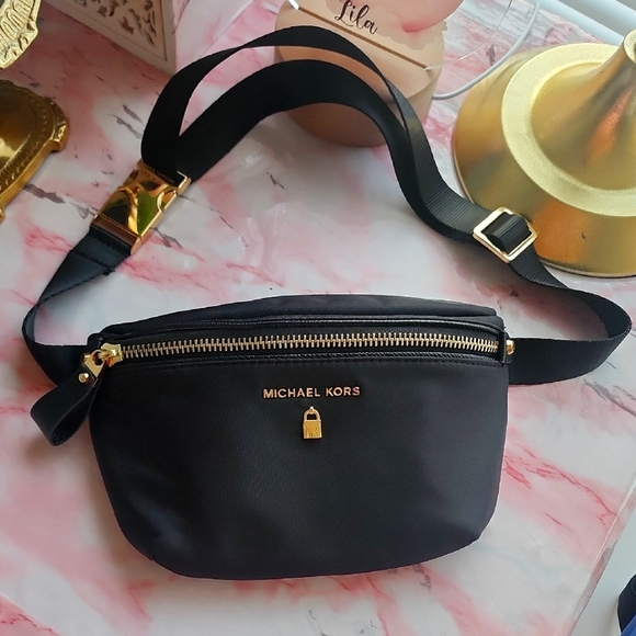 Michael Kors Handbags - Michael Kors Black and Gold Waist Bag